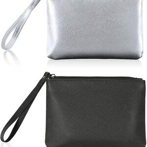 2 Pack Small Zipper Pouch Mini Makeup Bag for Purse Lipstick Cosmetic Travel Mak